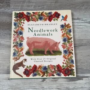 Vintage 90s Elizabeth Bradley Needlework Animals Book Cross Stitch Patterns